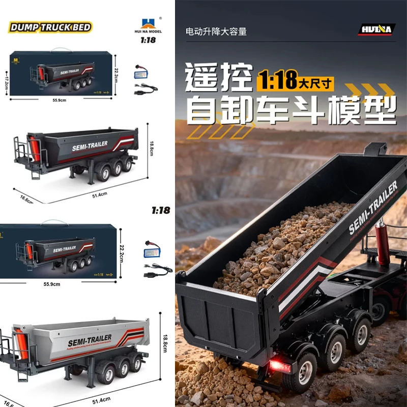 

【Lowprice Stock】Huina 1/18 1509 Rc Semi Dump Trailer Electric Lifting For Rc Tractor Truck 1501pro Tail Light Support Leg No Sou