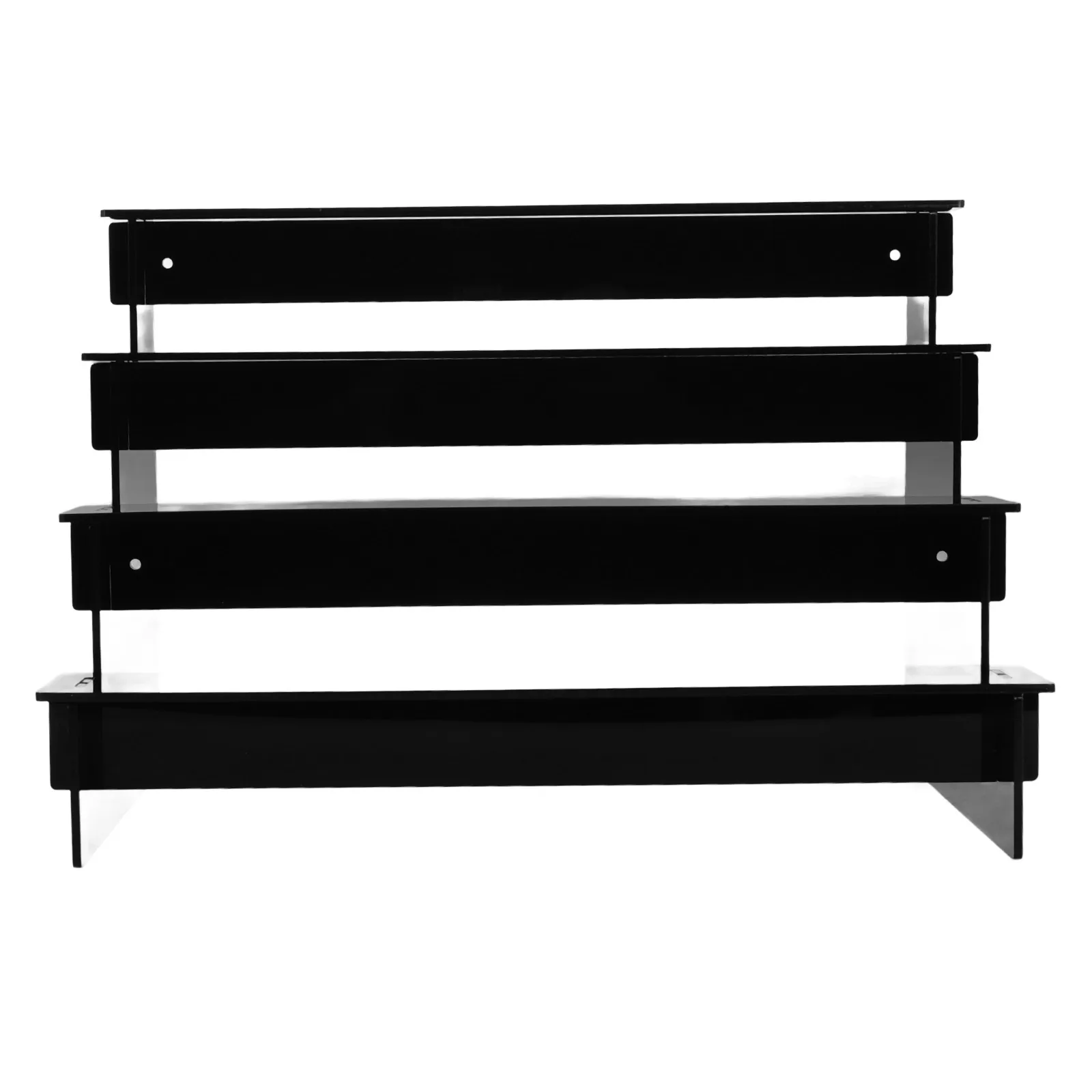 Organizer per profumo nero a 4 livelli, espositore in acrilico, organizer per vassoi da bagno per la cura della pelle da appoggio