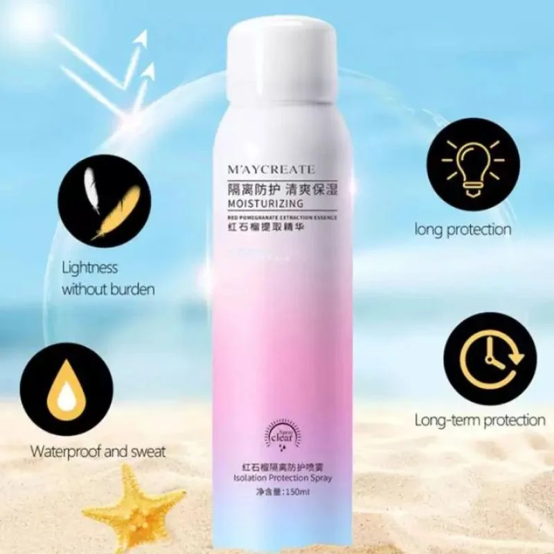 Red Pomegranate Whitening Essence Sunscreen Spray Waterproof Body Neck Moisturizing Hydrating Anti UV Protection For Skin Care