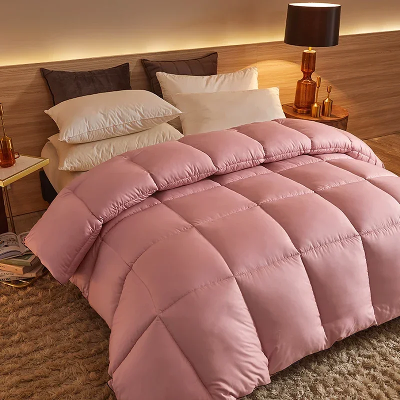 95% Goose Down Duvet Comforter Quilted Perfect Comfort Double Single Size Winter Thick Blanket Solid Color Bedclothes Duvet