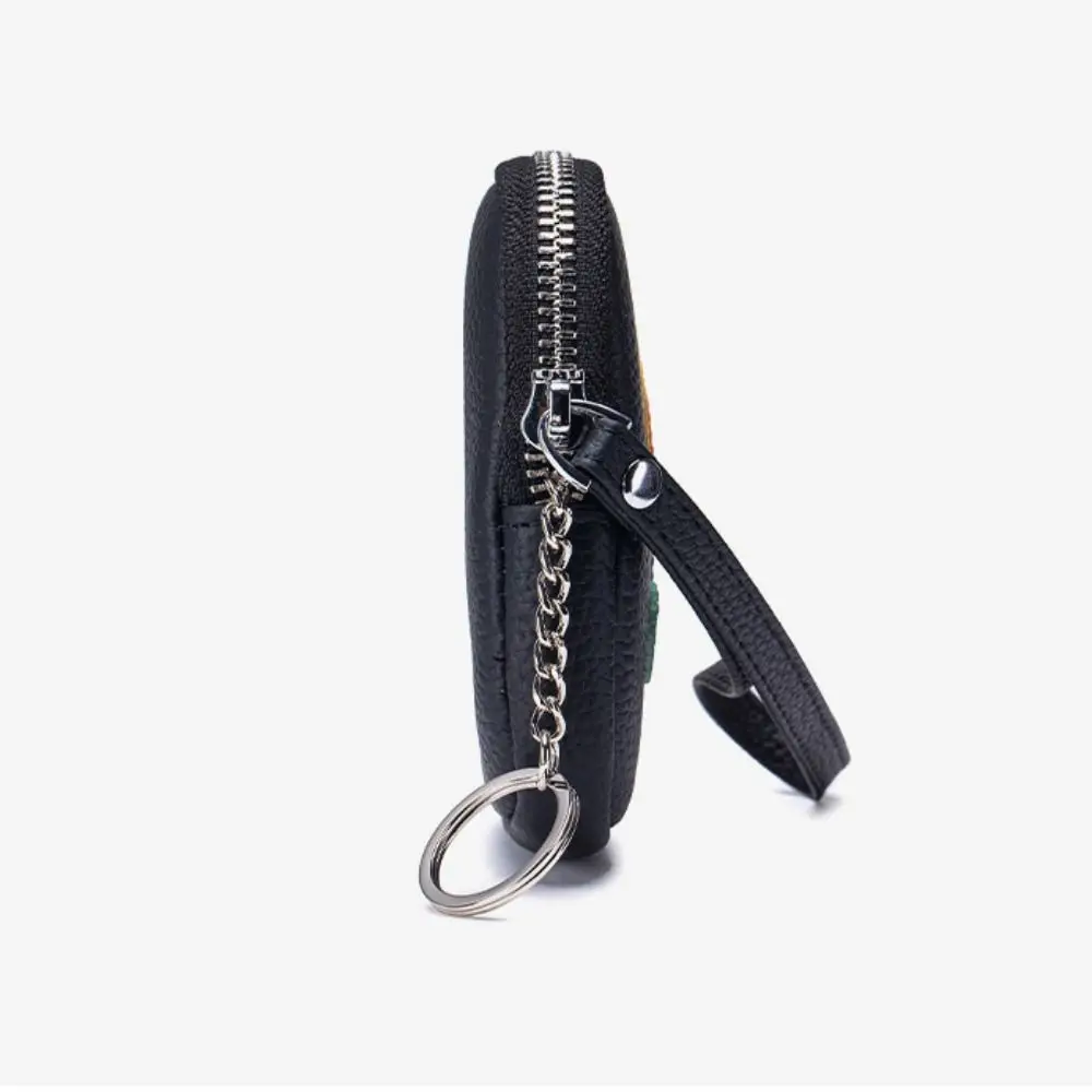 Portable Multifunctional Small Flower Wallet with Keychain Lovely Mini Lipstick Bag Leather Zipper Earphone Storage Bag For Mom