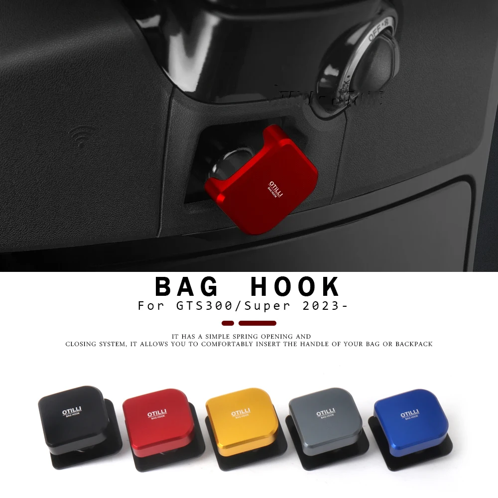 Motorcycle Bag Hook Holder Hand Bag Hook Luggage Bag Hangers Aluminum Multifunctional For Vespa GTS300 GTS 300 Super 2023 2024