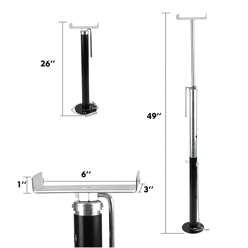 J01 RV Slide Out Adjustable Stabilizer Jacks, 26in To 49in Travel Trailer Stabilizer Jacks Camper Jack Stands, 2 Piece Set