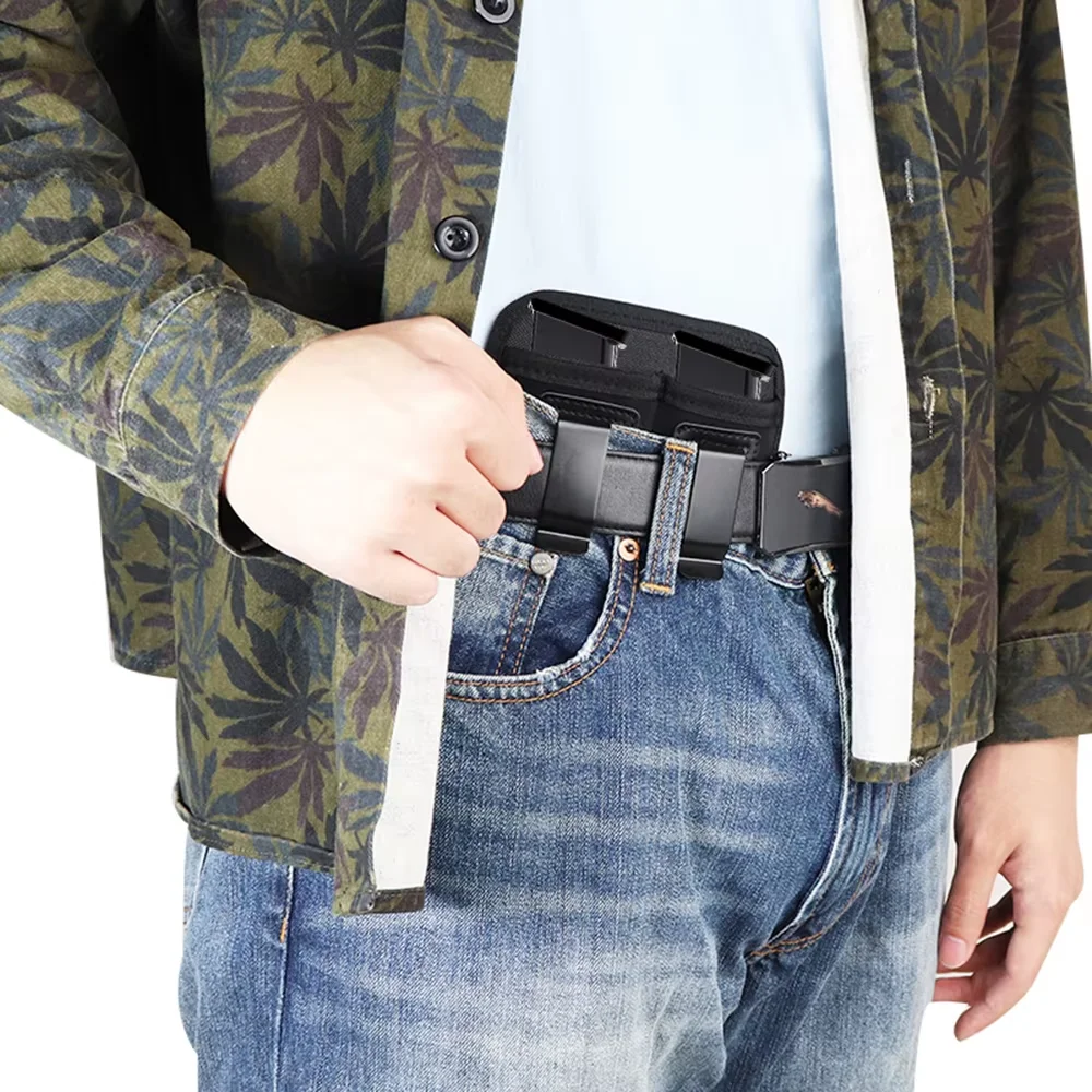 Einzel-/Doppelt verdeckte Magazintasche für 9 mm.40.45.380.357 IWB Mag Holster Outdoor Jagd Gürteltasche Messer Taschenlampentasche – Detail 11