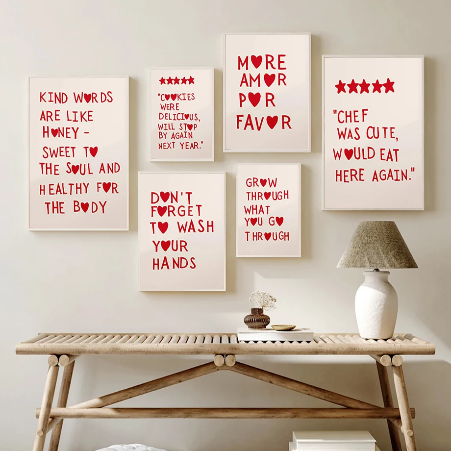 

Family Quote Wall Art Posters Love Heart Prints Decoration Nordic Minimalist Picture Canvas Painting Bedroom Living Room Decor