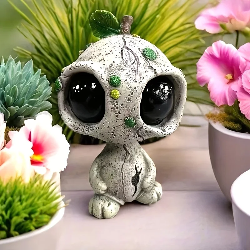 Whimsical Big Eyes Bio Resin Sculpture - Art Garden & Home Decor, Perfect for Thanksgiving or Unique Indoor Displays!