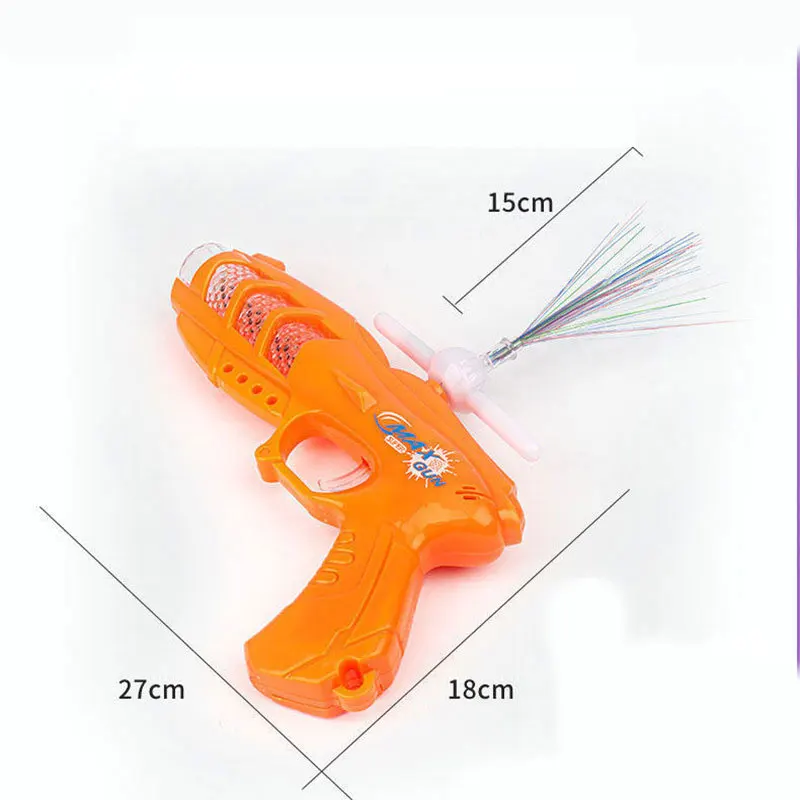 Nuevos juguetes para niños, pistola de fibra de proyección de música eléctrica, proyección de arco iris, pistola de luz con sonido, pistola luminosa para niños, cumpleaños