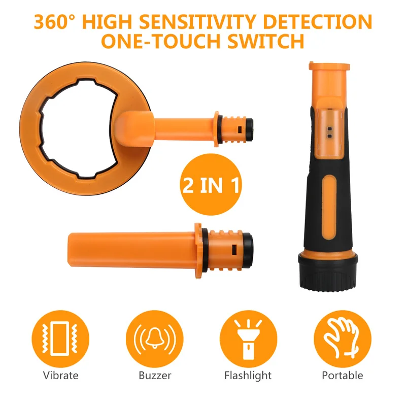 2023 NEW Pulse Dive Underwater Detector Metal Search Detector 2 In 1 Treasure Search Machine 60m Round Probe Pinpointer