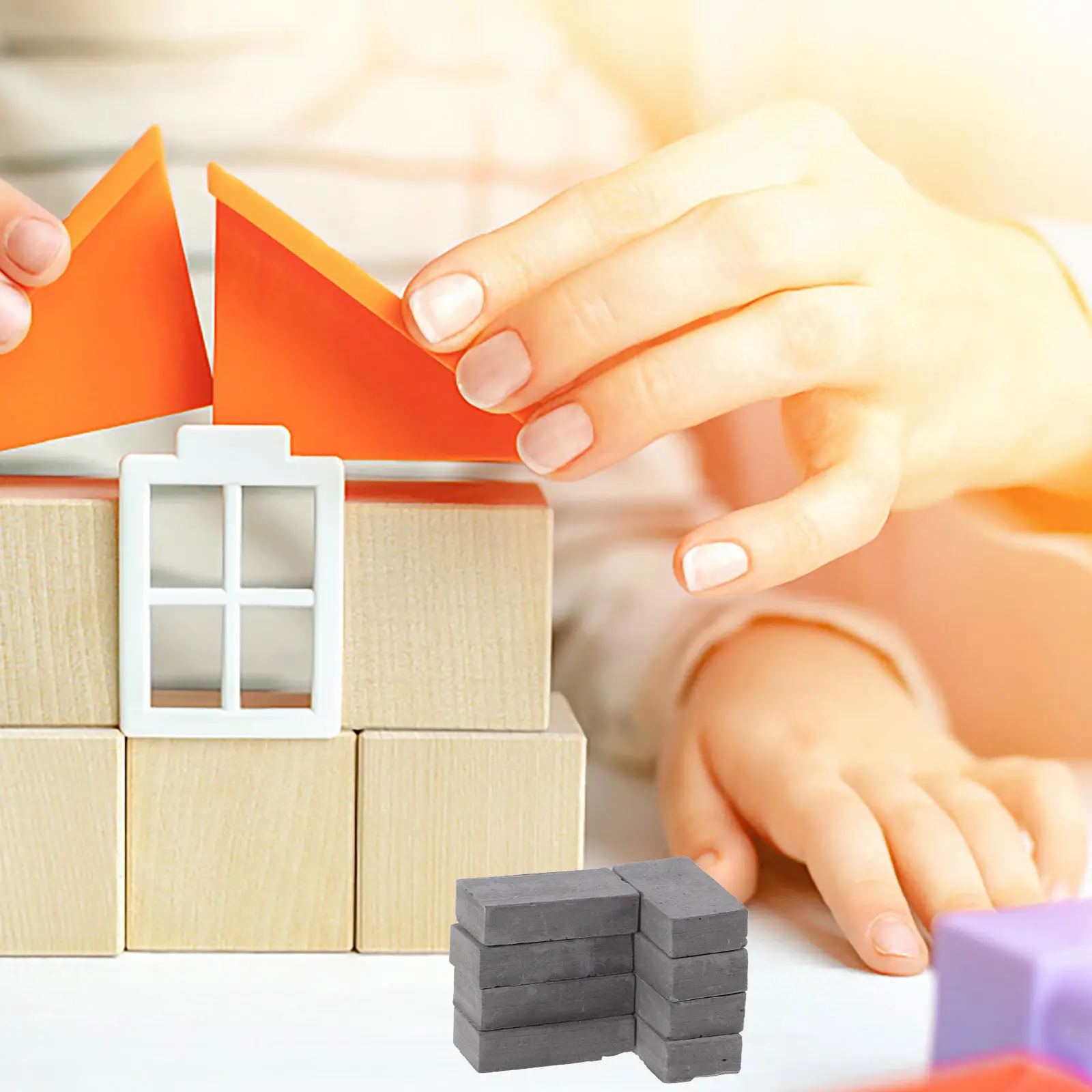 

200Pcs Miniature Brick Ornaments Perfect Small Bricks for Micro Landscape Sand Table Layout and DIY Miniature Accessories