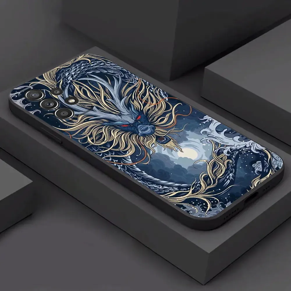 Hokusai The Great Wave Anime For Samsung Galaxy A55 Dragon Case A54 A52 A53 A51 A34 A35 A33 A32 A50 A72 A71 A30 A7 A9 Soft Cover