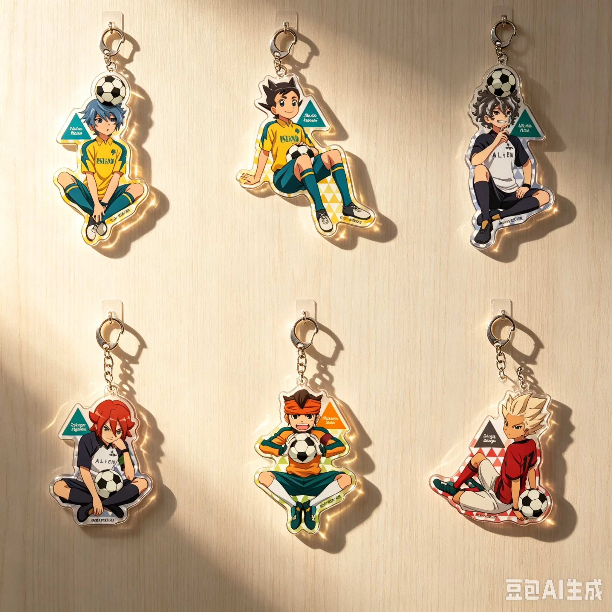 6cm Anime Inazuma Eleven Acrylic Pendant Keychains bag decorations Accessories Goods Collection Holiday Gifts