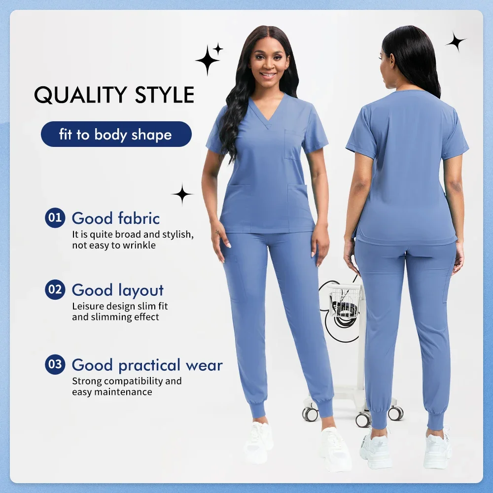 古典的な新しいナーススクラブセット男性ナースアクセサリー医療制服外科歯科臨床トップパンツラボ作業服服