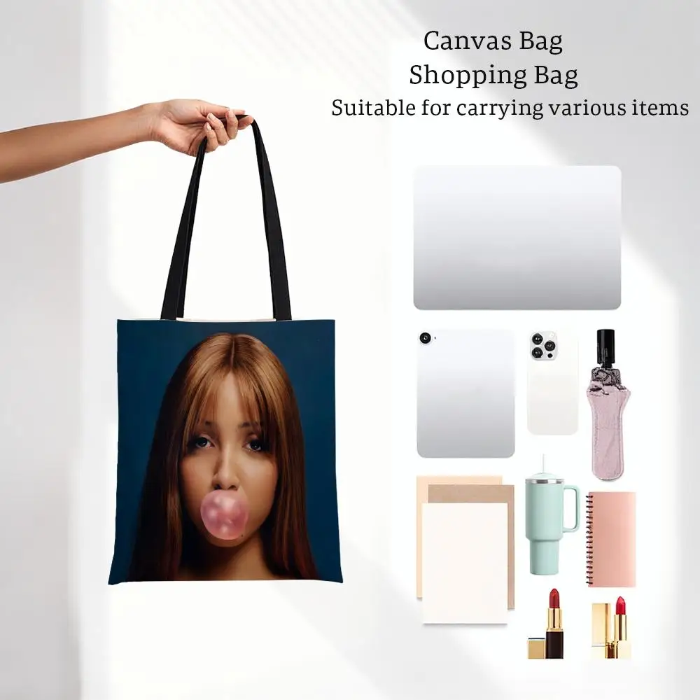Fashion Pink Popular P-Pink Pantheress Storage Bags Lightweight Printed Canvas Bag Portable Daily Shopping Shoulder Bag