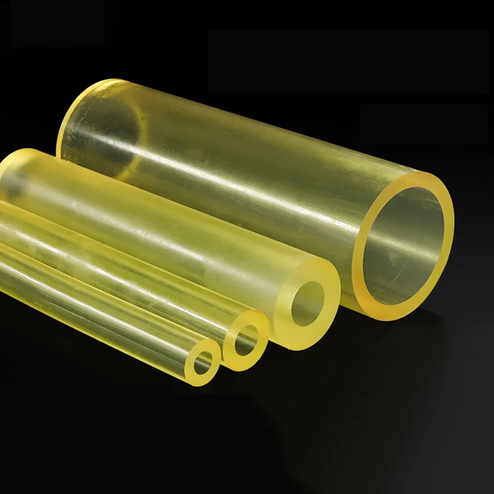 PU Nylon Hollow Rods Length 500mm Diameter 20mm-40mm Yellow Elastic Polyurethane Round Rod Abrasion And Pressure Resistant