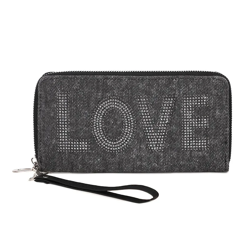 

Multi slot long wallet 2024 new fashionable and convenient large capacity handbag with diamond letters for women