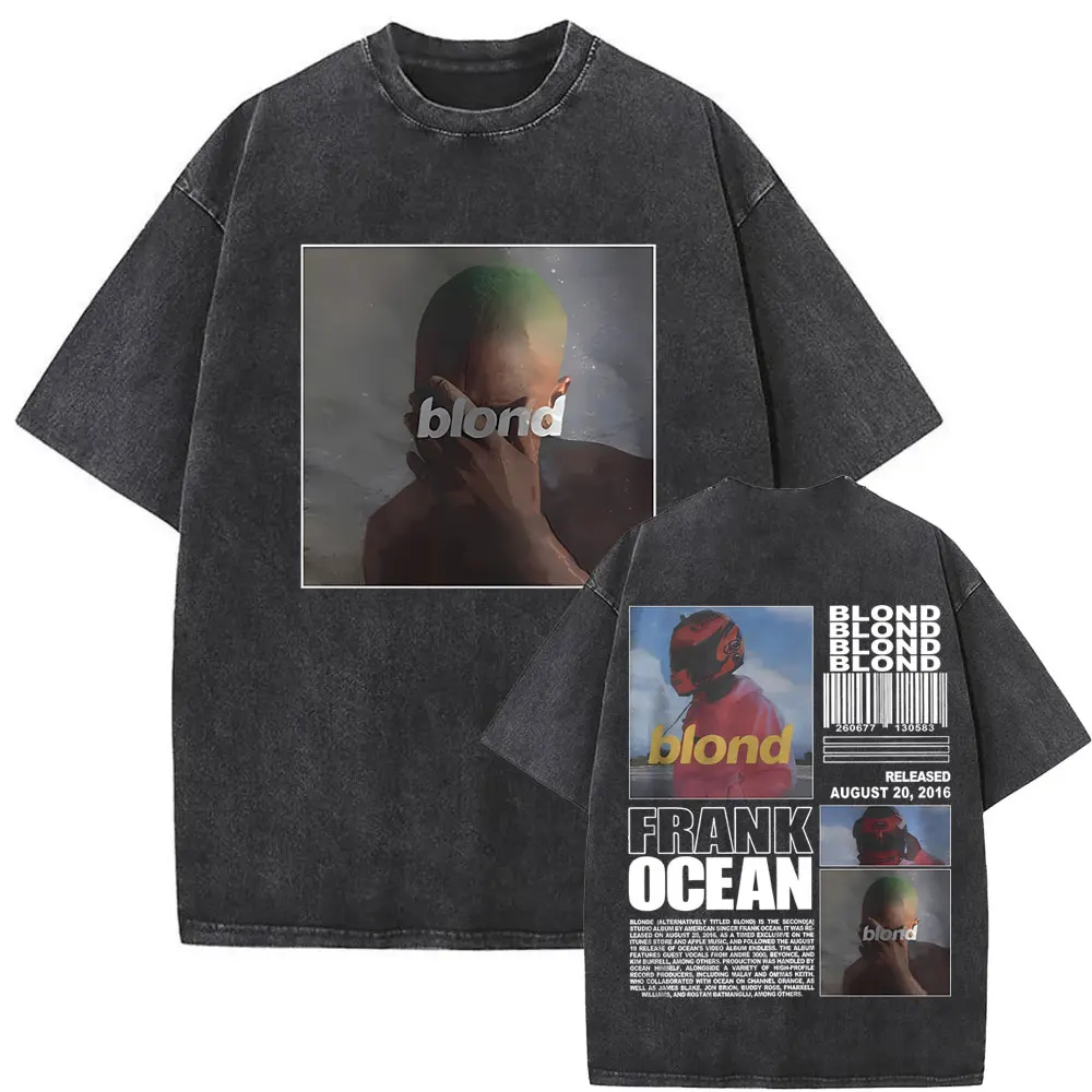 

Washed Vintage Rapper Frank Hip Hop Fashion Graphic T-shirt Ocean Oversized T Shirt Blond Retro Oversize Tshirt Men Short Sleeve