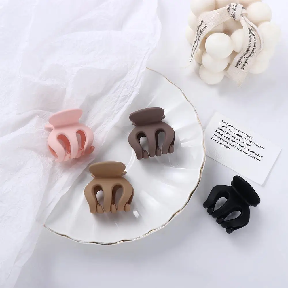 Pumpkin Hairpin Wome Hair Claw Black Solid Color Korean Style Hair Clip Girls Hairpin Small Hair Claw High Ponytail Fixed Clip