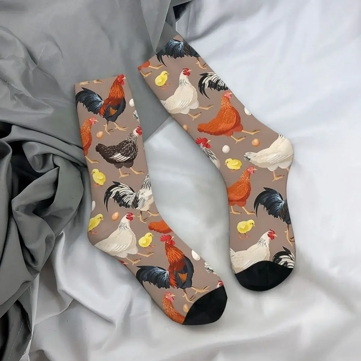 Chicken Colorfull Pattern Socks Harajuku High Quality Stockings All Season Long Socks Accessories for Unisex Gifts