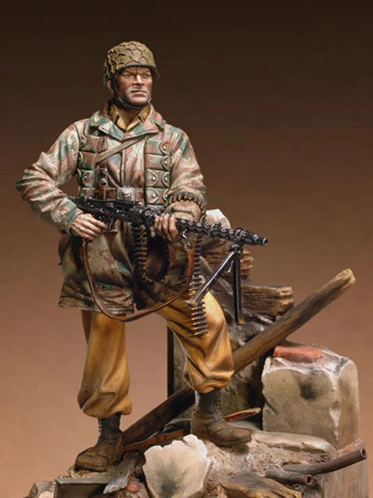 1/18 90mm Uncolor Fallschirmjager STAND with base  toy Resin Model Miniature Kit unassembly Unpainted