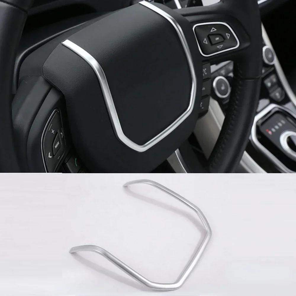 

For Lan Drover Range Rover Evoque 2012-2018 ABS Silver Car Steering Wheel Decorative Strips Cover Trim Stickers Car Accessories