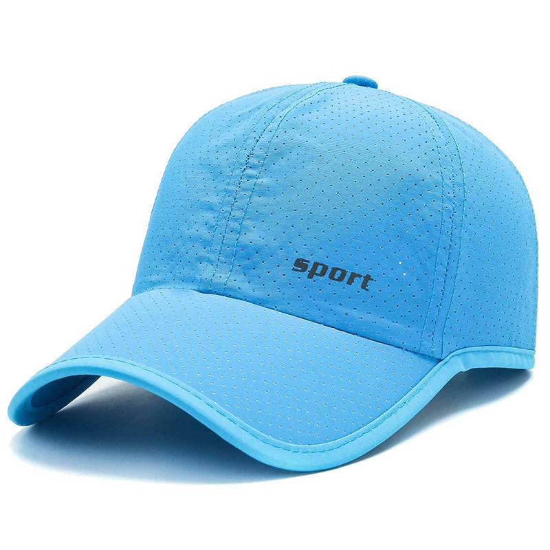 New Men Women Summer Baseball Cap Quick Drying Hats Unisex Breathable Sport Pure Color Snapback Hat Bone Baseball Hat