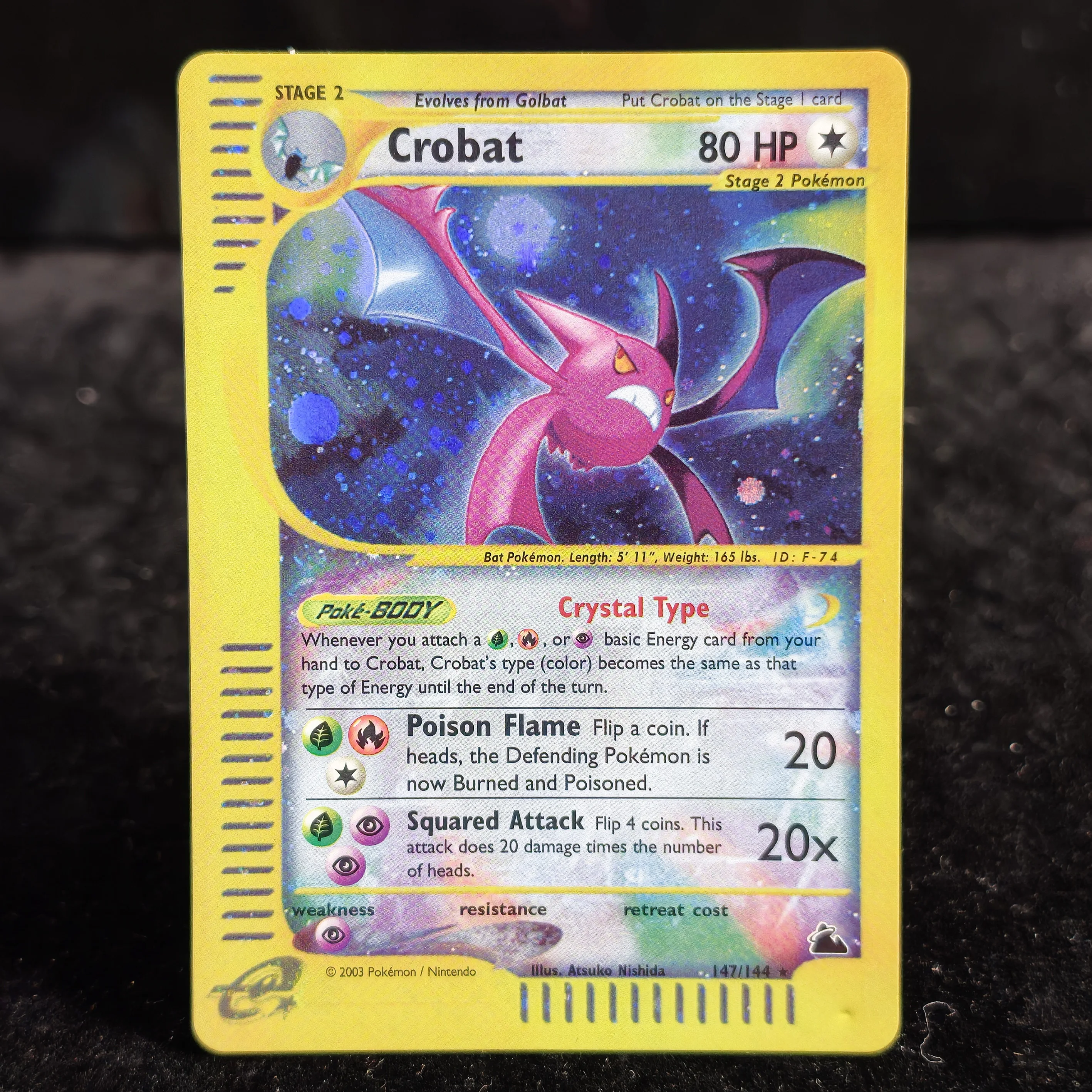 PTCG Vintage e-Series Crystal Type Set Skyridge Aquapolis Kabutops Lugia Kingdra Crobat Golem Nidoking Holo Foil Proxy-Karten – Detail 8