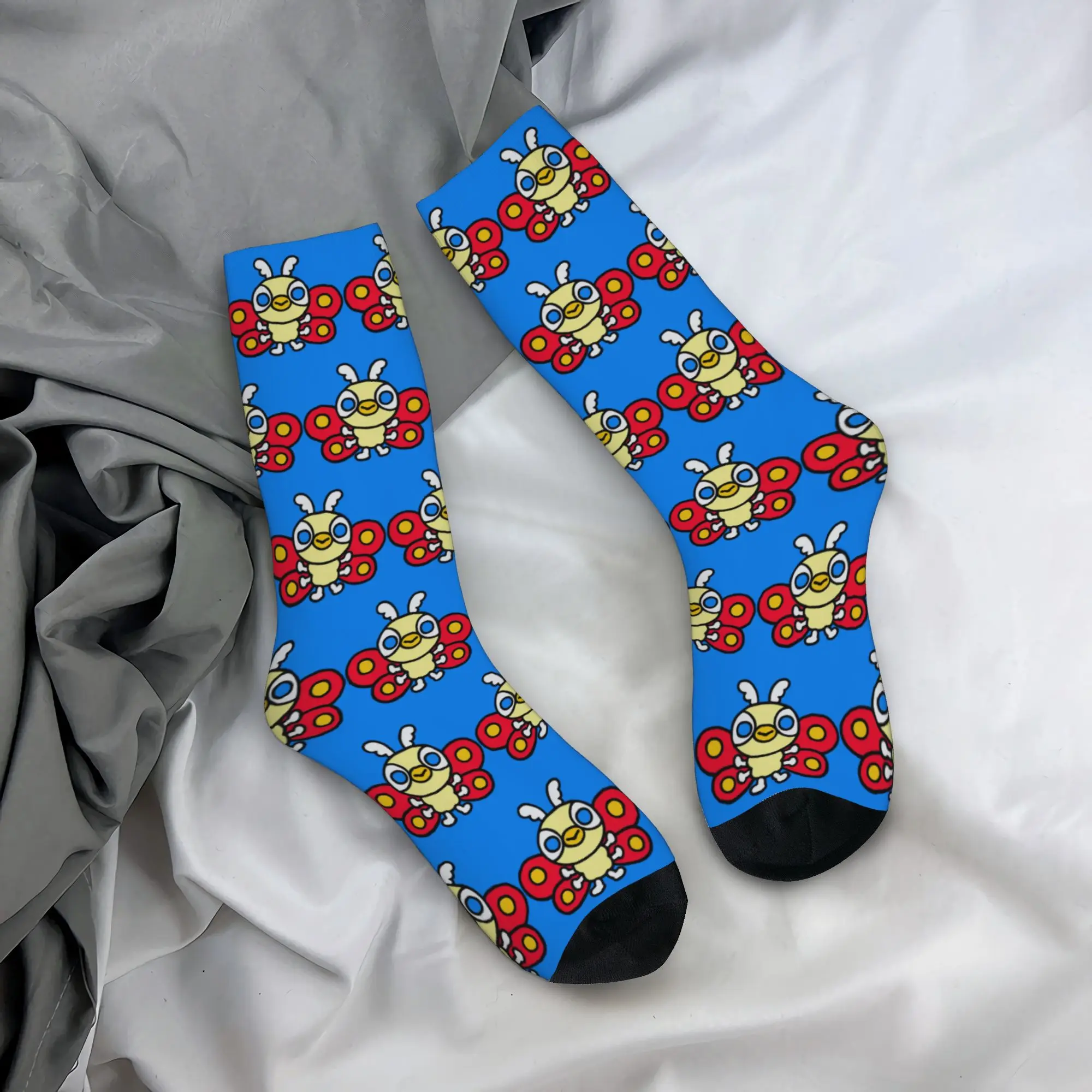 Autumn Winter Colorful Unisex Chibi Mothras Cartoon Socks Sweat Absorbing Basketball Socks