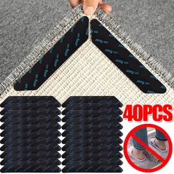 40/8Pcs Double Sided Anti Curling Carpet Sticker Reusable Door Rug Gripper Fixed Patch Anti-slip Floor Bathroom Mat Sticky Pads