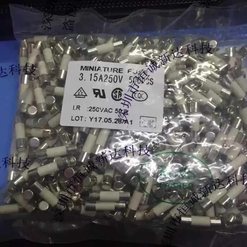 30-100pcs Ceramic explosion-proof fuse fuse fuse 5x20-T3.15A 250V slow melting protector