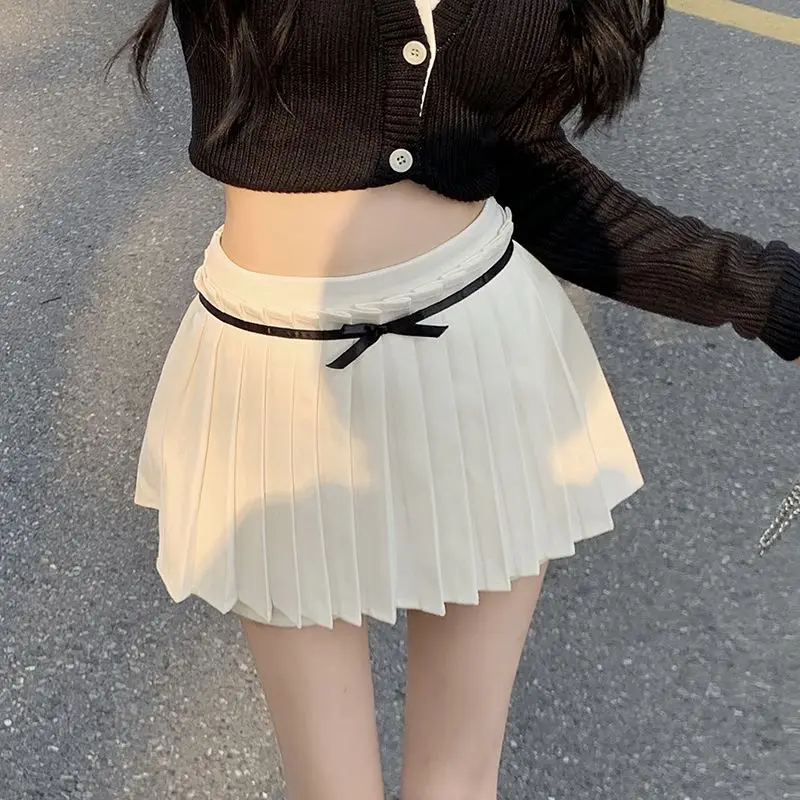 Pleated Mini Skirts Women Jk Slim Simple Pure Stylish Streetwear Party Preppy Ladies Clothing High Waist Kawaii Faldas Elegant