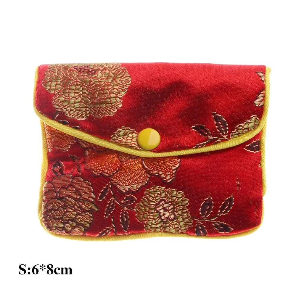 

Necklace Beads Bracelace Buckle Brocade Zipper Chinese Floral Coin Purse Wallet Jewelery Bag Jewelery Storage Handbags