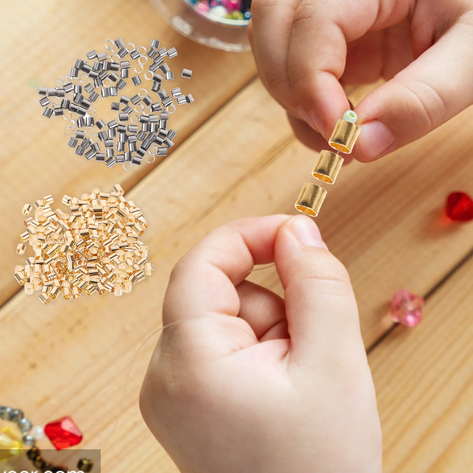 

1000 Pcs Crimp Bead Accessories Jewelry Making Supplies DIY Craft Beads for Necklaces Charms Handmade Projects Storage Easy
