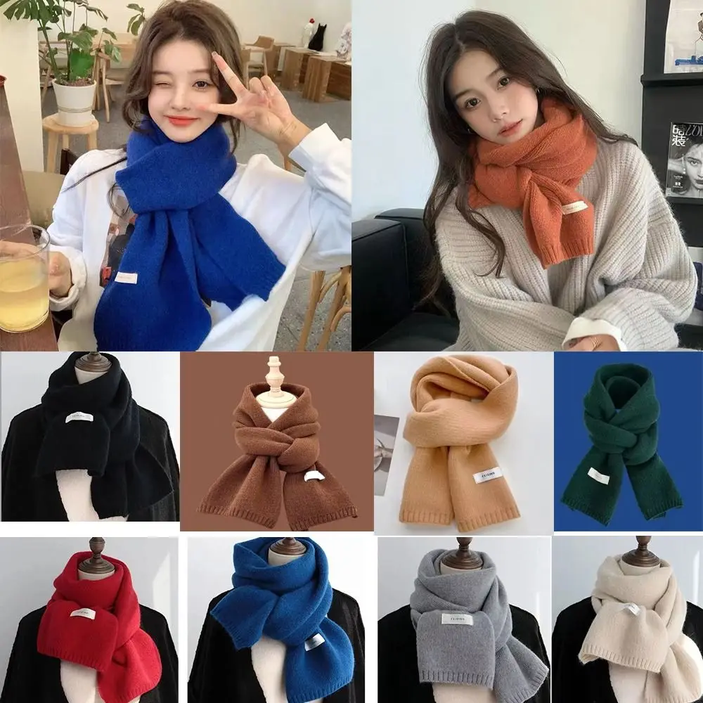 Men Women Winter Knitting Wool Scarf Snap Fastener Thermal Neck Warmer Snood Cowl Tube Fleece Ski Motorcycle Scarf