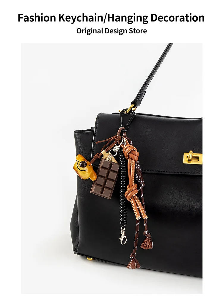 لطيف حقيبة بريتزل قلادة كرة التنس Ins مناسبة للهاتف المحمول حقيبة قلادة ملحق المفاتيح زوجين قلادة