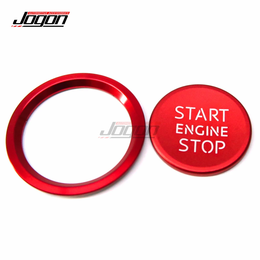 Red & Blue For Audi A4 A5 B9 B8 A6 A6L A7 C7 Q5 8R Car Interior Engine Start Stop Button Ring Ignition Cover Trim Accessories