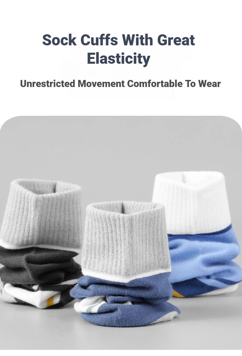 5 Paar Herren-Socken, mittelhohe, dünne, atmungsaktive Socken für Frühling und Herbst, geeignet für Freizeitaktivitäten, Outdoor-Wanderungen, Basketball und den täglichen Sport. – Detail 7