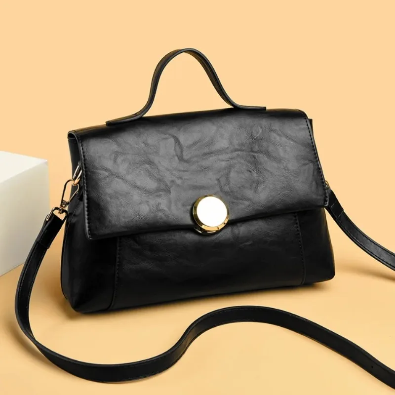 

Premium Soft Solid Color Leather Shoulder Bag for Women, Versatile Crossbody Top Handle Purse for Daily Use Сумка Женская