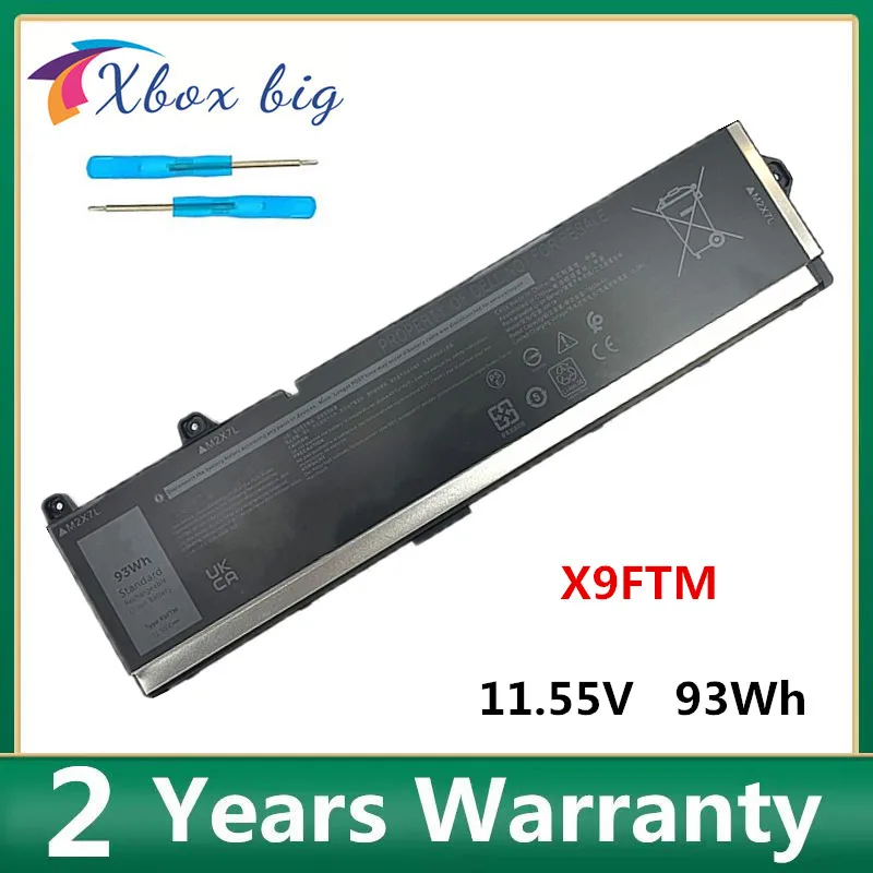 

965V4 5JMD8 X9FTM Laptop Battery For DELL Precision 17 7670 7770 11.55V 93W Notebook