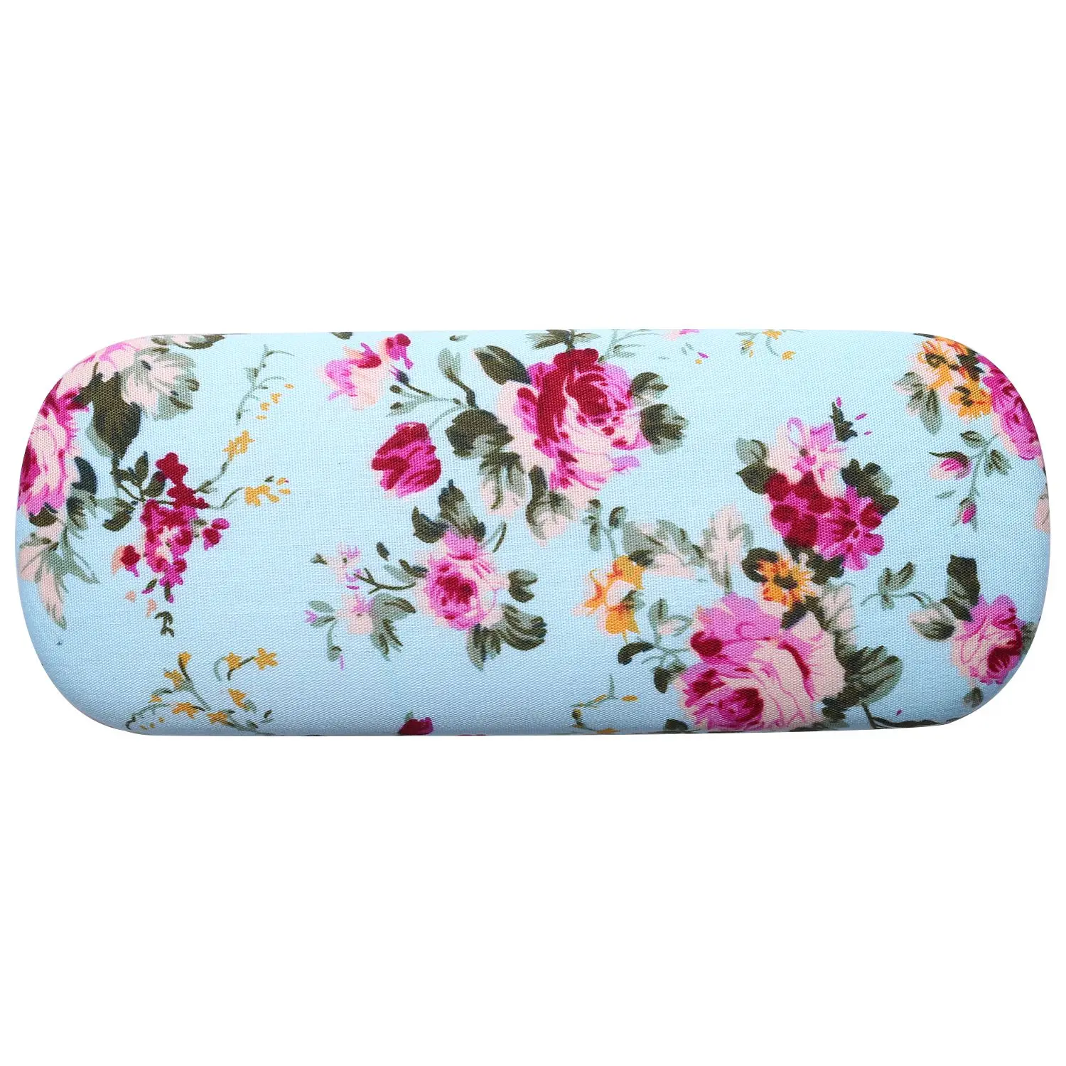 

New Eyeglasses Hard Case For Glasses Women Optical Cases Floral Print Eyewear Spectacles Box Holder EyeGlass Case(light blue)