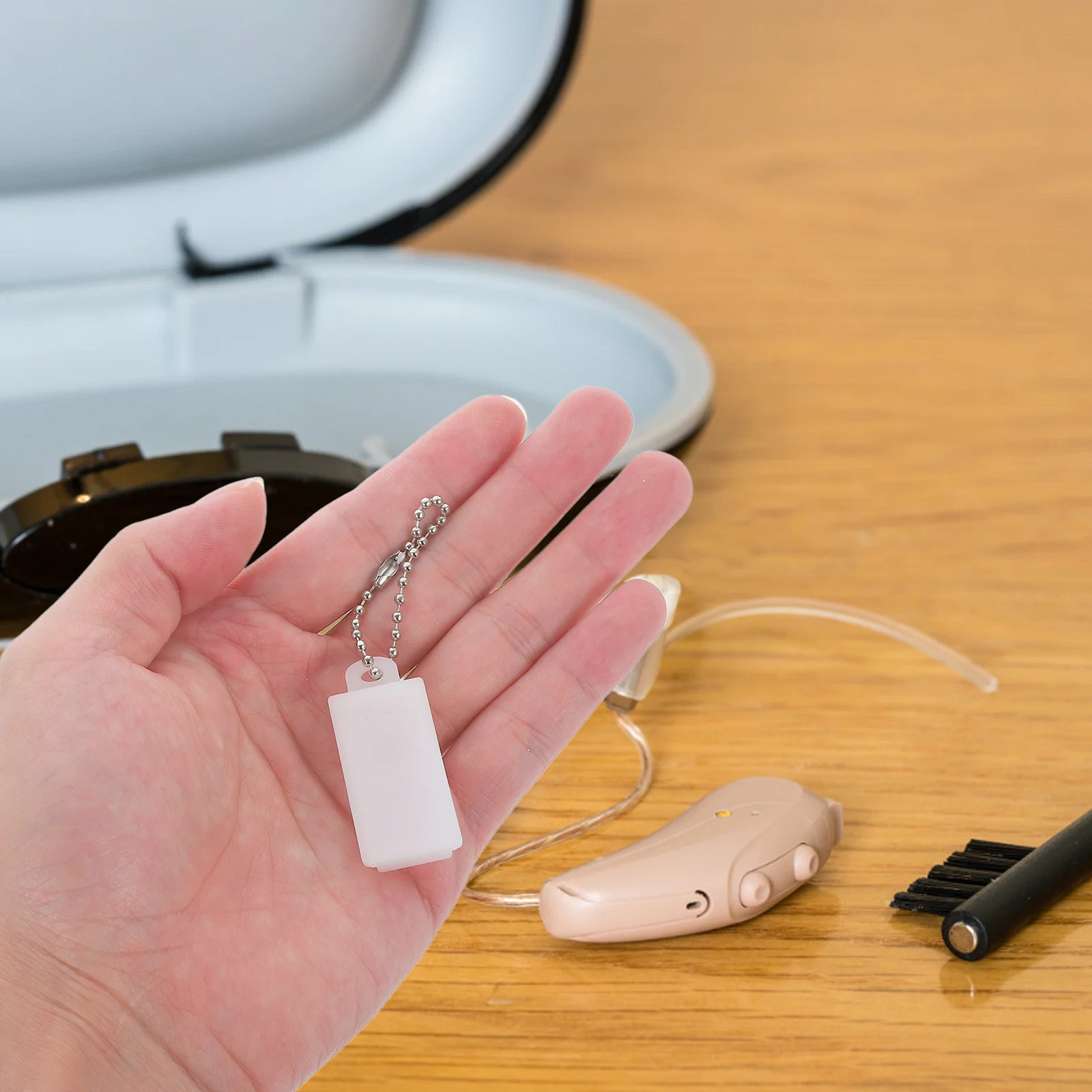 

5pcs Storage Box Hard Case For Button Batteries Organizer With Keychain Travel Home Use