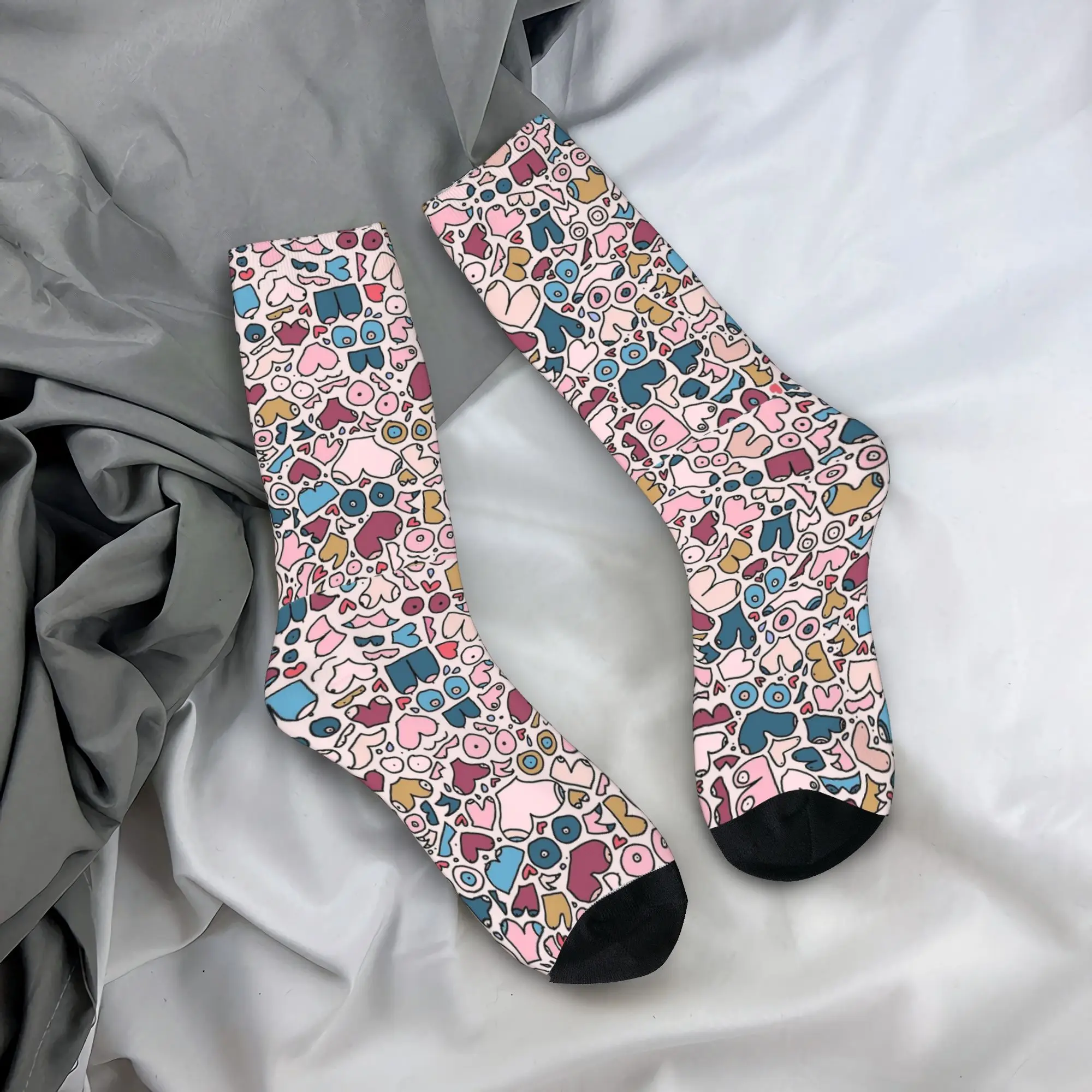 modern tit Breast Pattern  Boobs Stockings  Graphic Vintage Socks Winter Non Slip Socks Men Running Comfortable Socks