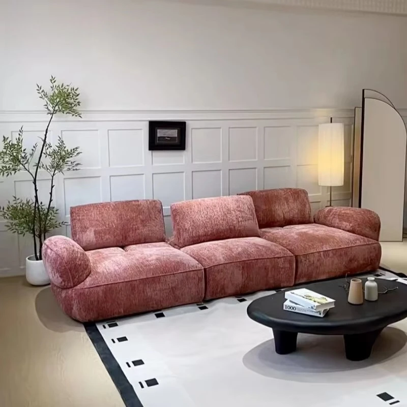 Vintage Snail Sofa Sponge Straight L-Shaped Configuration Removable