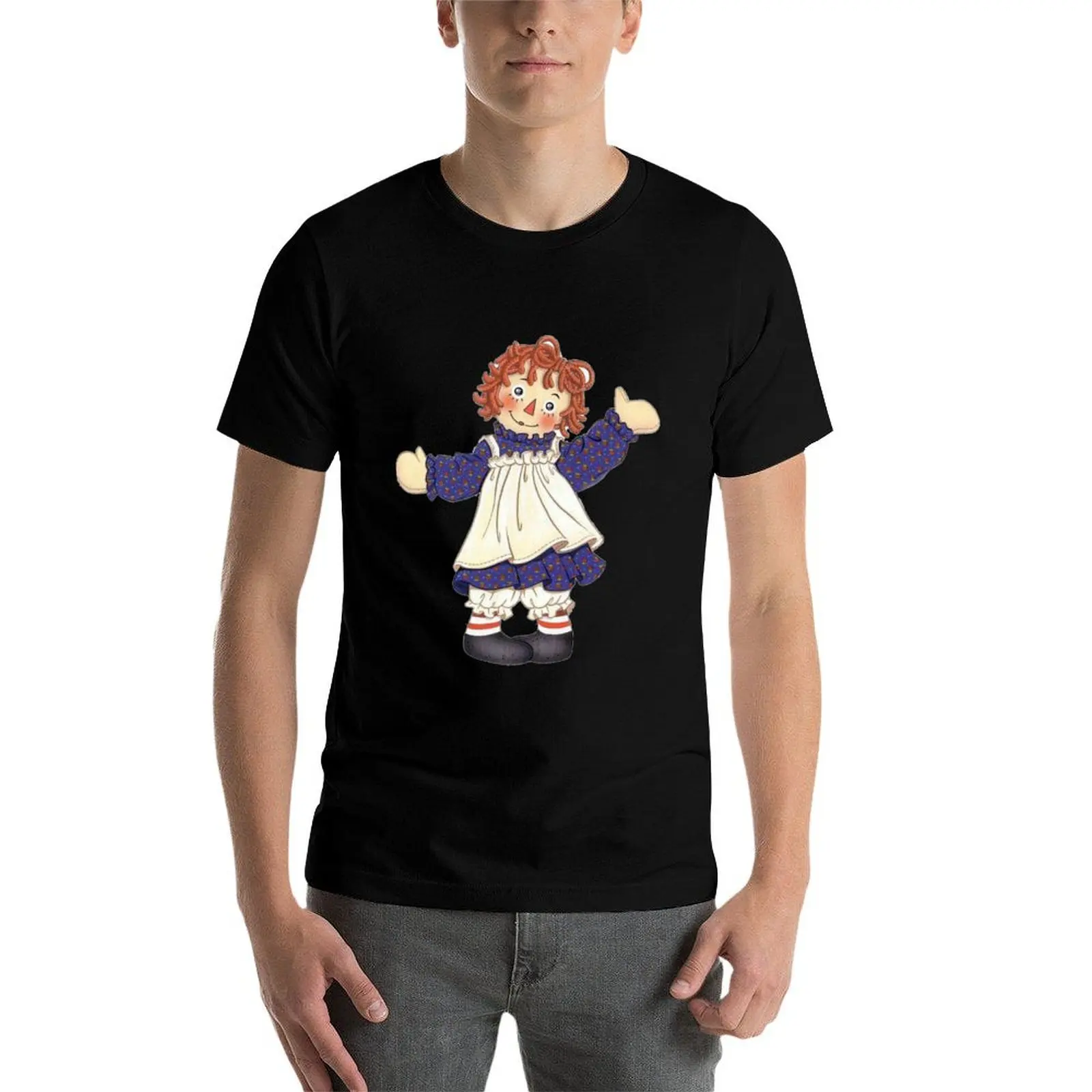 

Футболка Raggedy ann and raggedy andy, футболки для мужчин, белая футболка, мужские повседневные футболки с рисунком для мужчин, футболка