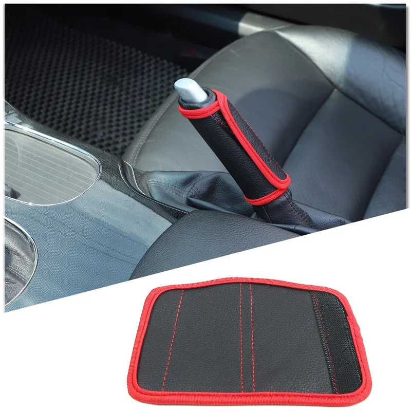 

For Chevrolet Corvette C6 2005-2013 black leather car handbrake protective cover car interior protection accessories