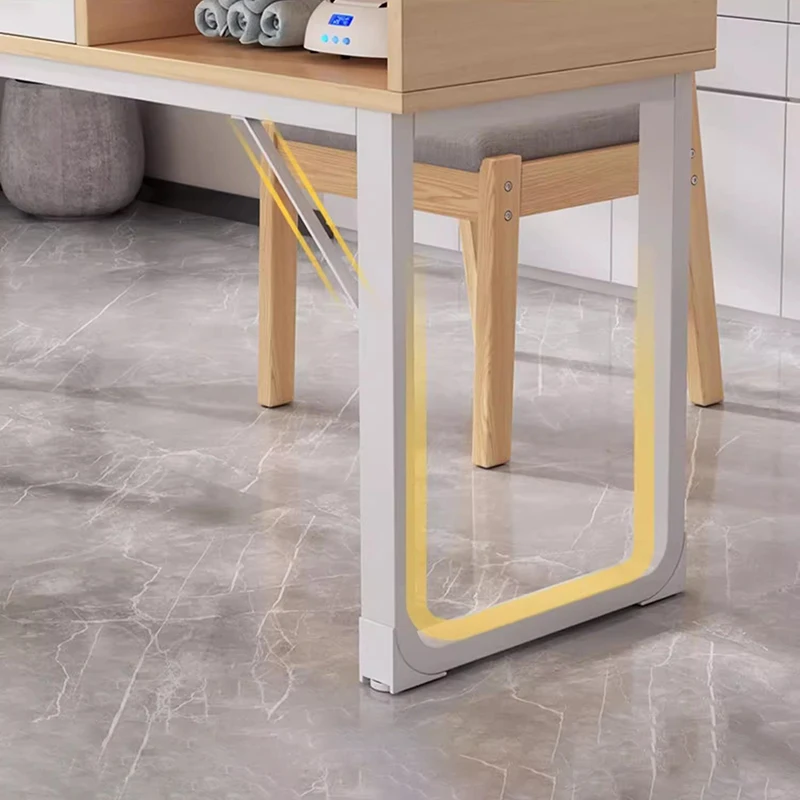 طاولة أظافر بتصميم فرنسي مع مساحة تخزين احترافية وبسيطة وحديثة لمكتب الأظافر طاولة ريفية للتجميل أثاث صالون De Manucure