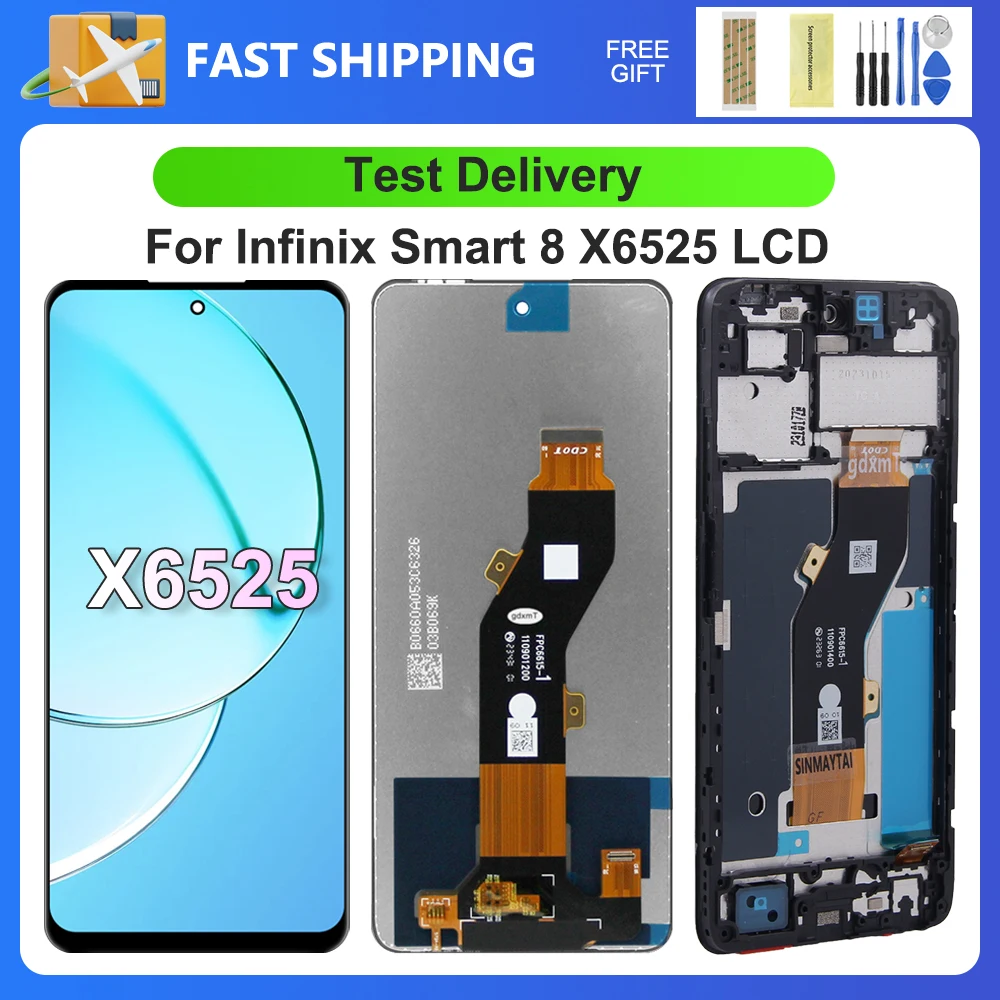 For Infinix Smart 8 6.6\'\'For Smart8 X6525 LCD Display Touch Screen Digitizer Assembly Replacement