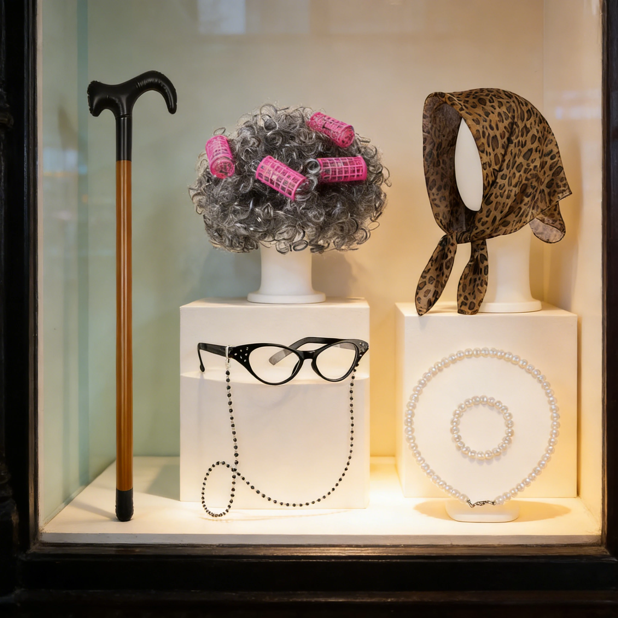 

Комплект: парик и головной убор для пожилой бабушки, реквизит для косплея, сценических выступлений и вечеринок