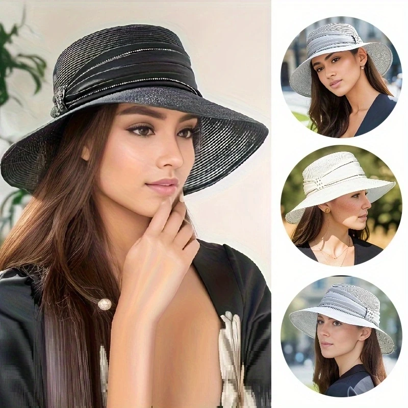 Hat for women, thin summer casual and fashionable sunscreen hat for women, UV resistant beach sandal hat for women, versatile fi