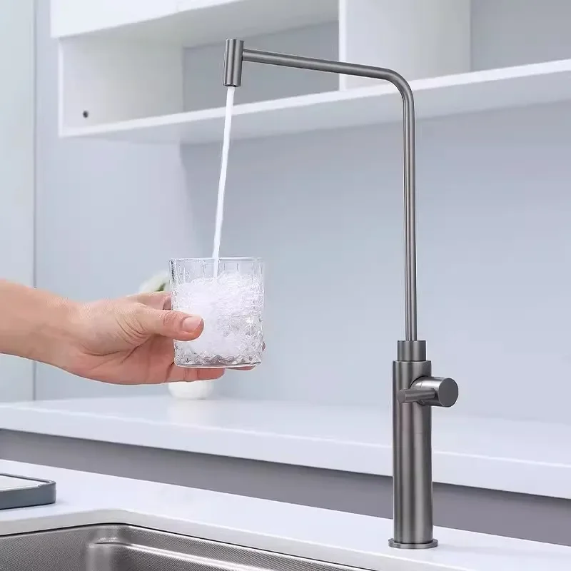 Lead Free Copper Kitchen Faucet with Water Purifier Direct Drinking Filter 2 4 Minutes Household Sink Single Cold Tap