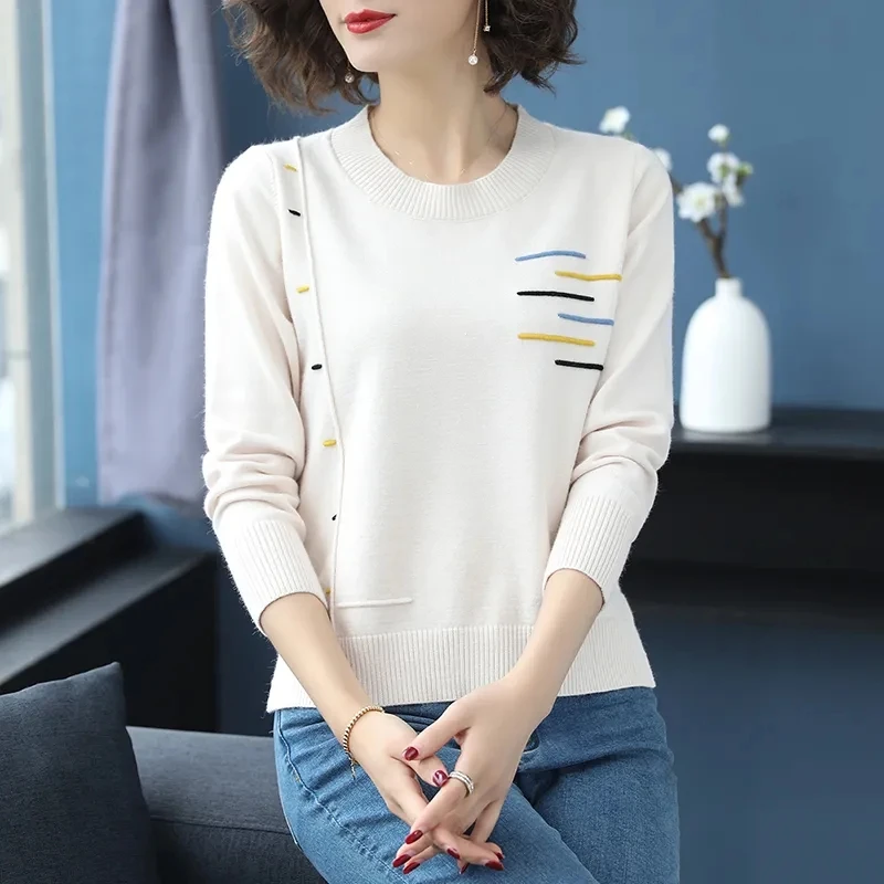 2023 New Spring Autumn O-neck Sweater Women Jumper Basic Warm Clothes Female Pull Femme Knitted Pullover Sweater and Pullovers